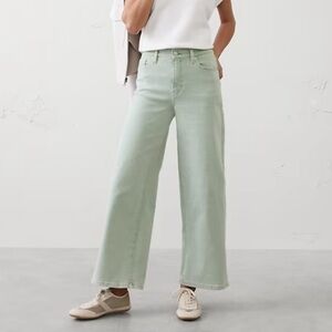 Wide Leg High-Rise Cropped Jean